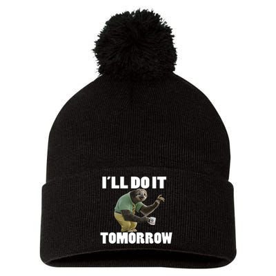 I´ll Do It Tomorrow Sloth Lover Sloths Animal Pom Pom 12in Knit Beanie