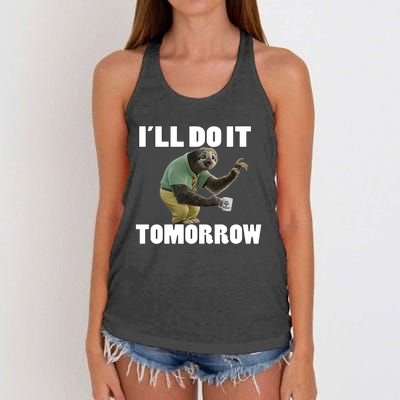 I´ll Do It Tomorrow Sloth Lover Sloths Animal Women's Knotted Racerback Tank