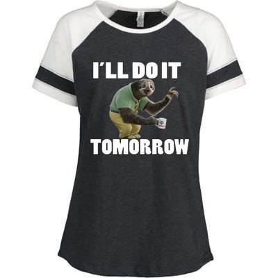 I´ll Do It Tomorrow Sloth Lover Sloths Animal Enza Ladies Jersey Colorblock Tee