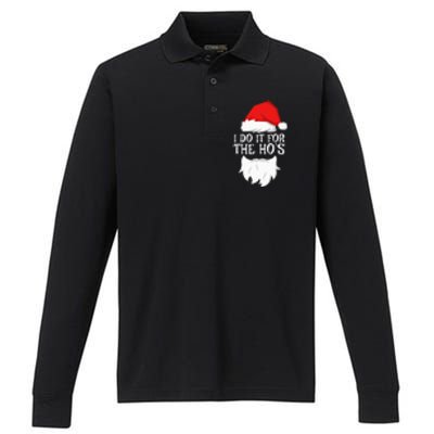 I Do It For The HoS Santa Christmas Performance Long Sleeve Polo