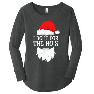 I Do It For The HoS Santa Christmas Women's Perfect Tri Tunic Long Sleeve Shirt