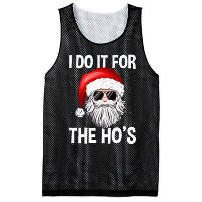 I Do It For The Ho's Funny Inappropriate Christmas Santa Mesh Reversible Basketball Jersey Tank