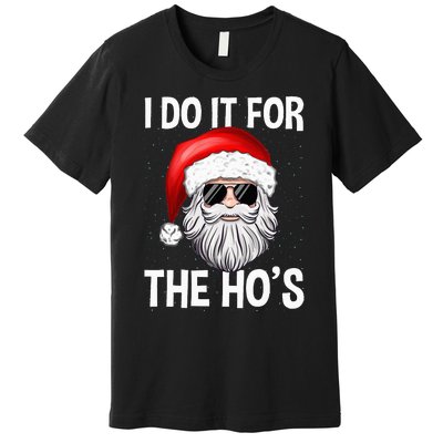 I Do It For The Ho's Funny Inappropriate Christmas Santa Premium T-Shirt