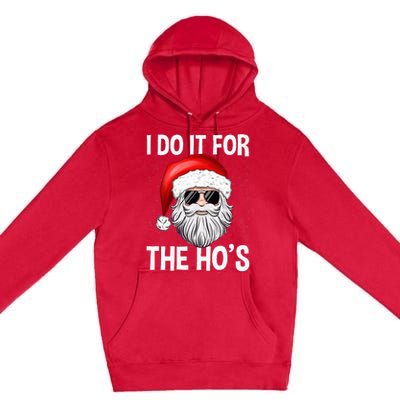 I Do It For The Ho's Funny Inappropriate Christmas Santa Premium Pullover Hoodie