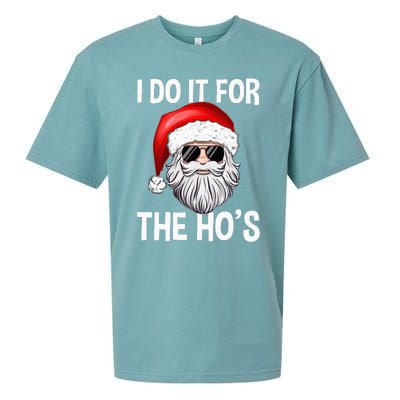 I Do It For The Ho's Funny Inappropriate Christmas Santa Sueded Cloud Jersey T-Shirt