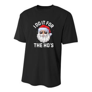 I Do It For The Hos Santa Christmas Funny Youth Performance Sprint T-Shirt