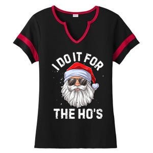 I Do It For The HoS Funny Inappropriate Christmas Santa Gift Ladies Halftime Notch Neck Tee