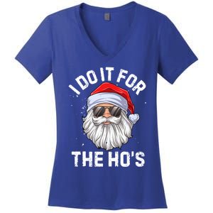 I Do It For The HoS Funny Inappropriate Christmas Santa Gift Women's V-Neck T-Shirt