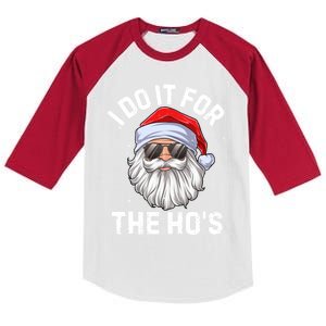 I Do It For The HoS Funny Inappropriate Christmas Santa Gift Kids Colorblock Raglan Jersey