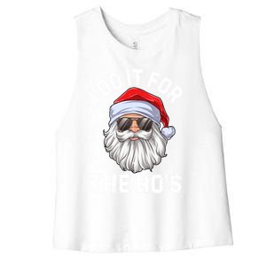 I Do It For The HoS Funny Inappropriate Christmas Santa Gift Women's Racerback Cropped Tank