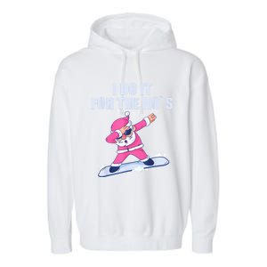 I Do It For The Hos Christmas Dabbing Santa Xmas Gift Garment-Dyed Fleece Hoodie