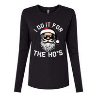 I Do It For The Hos Funny Inappropriate Christmas Santa Face Womens Cotton Relaxed Long Sleeve T-Shirt