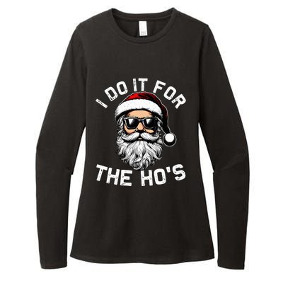 I Do It For The Hos Funny Inappropriate Christmas Santa Face Womens CVC Long Sleeve Shirt