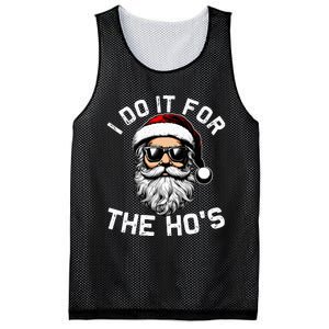 I Do It For The Hos Funny Inappropriate Christmas Santa Face Mesh Reversible Basketball Jersey Tank