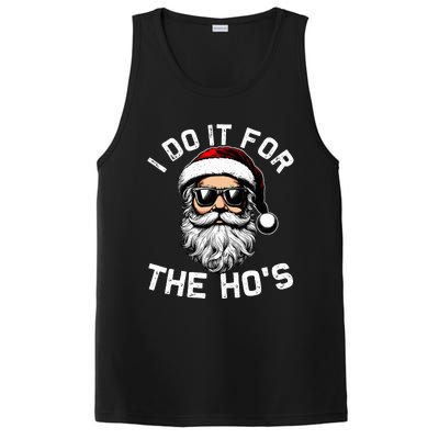 I Do It For The Hos Funny Inappropriate Christmas Santa Face PosiCharge Competitor Tank