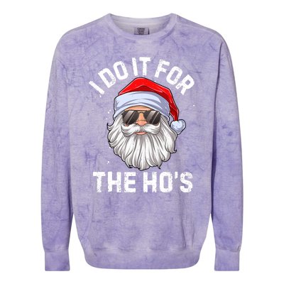 I Do It For The HoS Funny Inappropriate Christmas Santa Gift Colorblast Crewneck Sweatshirt