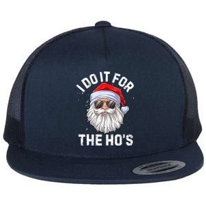 I Do It For The HoS Funny Inappropriate Christmas Santa Gift Flat Bill Trucker Hat