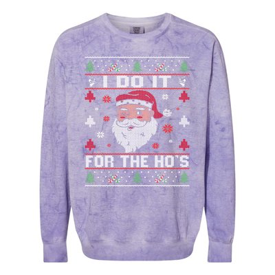 I Do It For The HoS Rude Offensive Christmas Santa Sweater Sweatshirt Colorblast Crewneck Sweatshirt