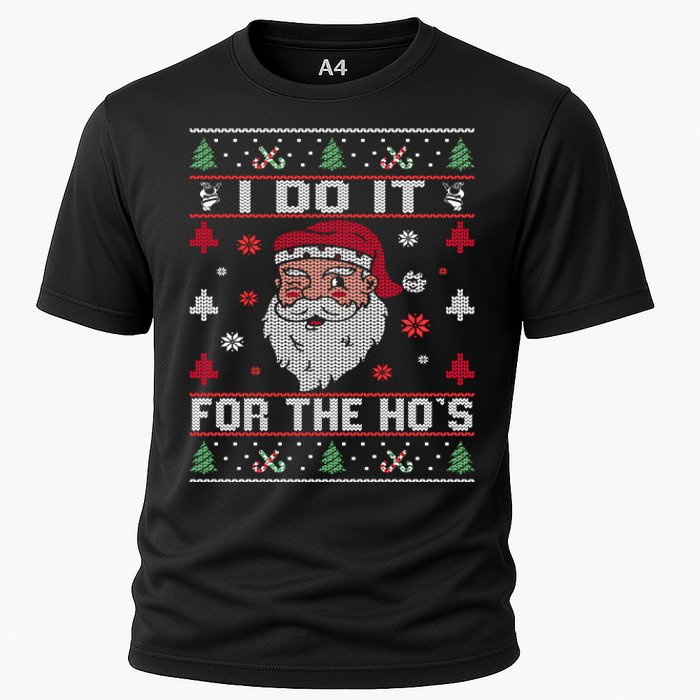 I Do It For The HoS Rude Offensive Christmas Santa Sweater Sweatshirt Cooling Performance Crew T-Shirt