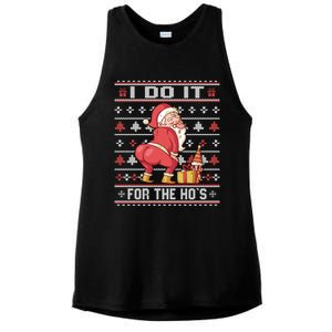 I Do It For The HoS Twerking Santa Rude Christmas Meaningful Gift Ladies PosiCharge Tri-Blend Wicking Tank