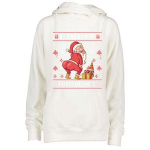 I Do It For The HoS Twerking Santa Rude Christmas Meaningful Gift Womens Funnel Neck Pullover Hood