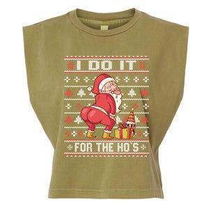 I Do It For The HoS Twerking Santa Rude Christmas Meaningful Gift Garment-Dyed Women's Muscle Tee