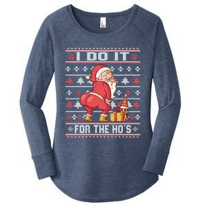 I Do It For The HoS Twerking Santa Rude Christmas Meaningful Gift Women's Perfect Tri Tunic Long Sleeve Shirt