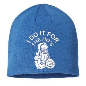 I Do It For The HoS Funny Santa Christmas Bodybuilding Cool Gift Sustainable Beanie