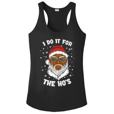 I Do It For The Hos Christmas African American Santa Black Gift Ladies PosiCharge Competitor Racerback Tank