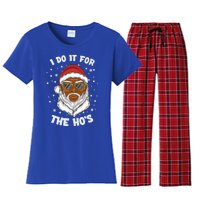 I Do It For The Hos Christmas African American Santa Black Gift Women's Flannel Pajama Set