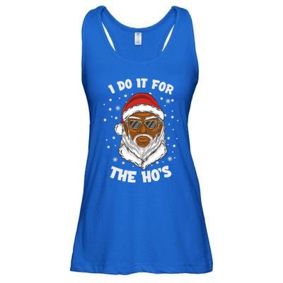 I Do It For The Hos Christmas African American Santa Black Gift Ladies Essential Flowy Tank