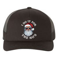 I Do It For The Hos Funny Inappropriate Christmas Santa Face Yupoong Adult 5-Panel Trucker Hat