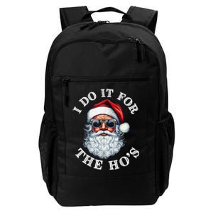 I Do It For The Hos Funny Inappropriate Christmas Santa Face Daily Commute Backpack