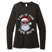 I Do It For The Hos Funny Inappropriate Christmas Santa Face Womens CVC Long Sleeve Shirt