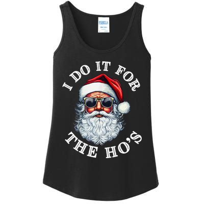 I Do It For The Hos Funny Inappropriate Christmas Santa Face Ladies Essential Tank