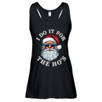 I Do It For The Hos Funny Inappropriate Christmas Santa Face Ladies Essential Flowy Tank