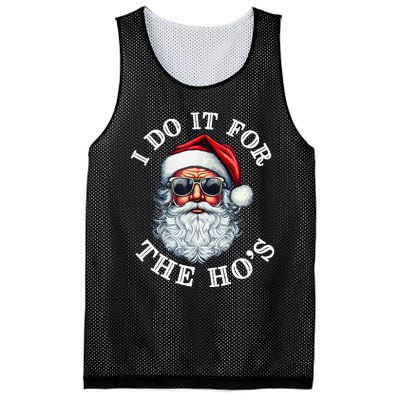 I Do It For The Hos Funny Inappropriate Christmas Santa Face Mesh Reversible Basketball Jersey Tank