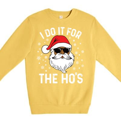 I Do It For The HoS African American Santa Black Christmas Cute Gift Premium Crewneck Sweatshirt