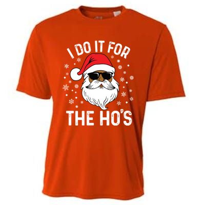 I Do It For The HoS African American Santa Black Christmas Cute Gift Cooling Performance Crew T-Shirt