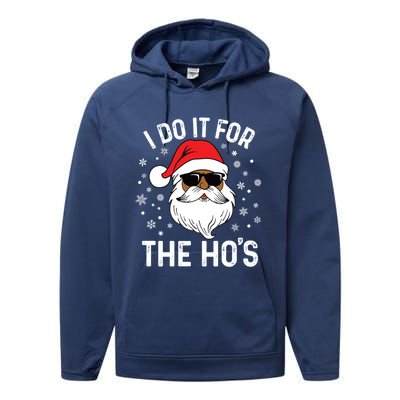 I Do It For The HoS African American Santa Black Christmas Cute Gift Performance Fleece Hoodie