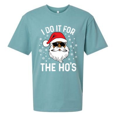 I Do It For The HoS African American Santa Black Christmas Cute Gift Sueded Cloud Jersey T-Shirt