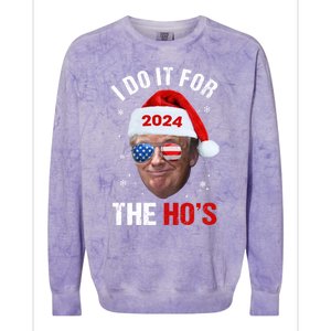 I Do It For The HoS Funny Christmas Santa Trump 2024 Xmas Cute Gift Colorblast Crewneck Sweatshirt