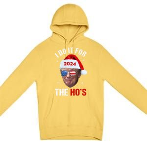 I Do It For The HoS Funny Christmas Santa Trump 2024 Xmas Cute Gift Premium Pullover Hoodie