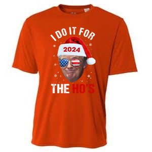 I Do It For The HoS Funny Christmas Santa Trump 2024 Xmas Cute Gift Cooling Performance Crew T-Shirt