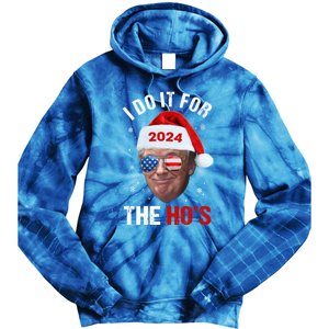 I Do It For The HoS Funny Christmas Santa Trump 2024 Xmas Cute Gift Tie Dye Hoodie