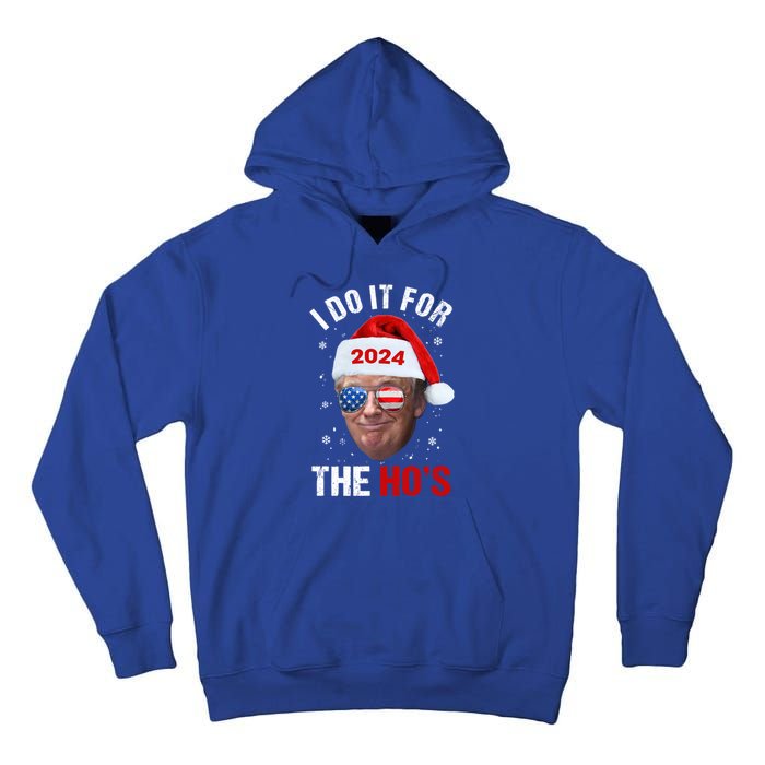 I Do It For The HoS Funny Christmas Santa Trump 2024 Xmas Cute Gift Tall Hoodie