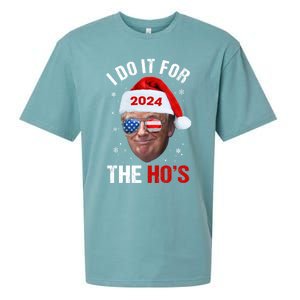 I Do It For The HoS Funny Christmas Santa Trump 2024 Xmas Cute Gift Sueded Cloud Jersey T-Shirt