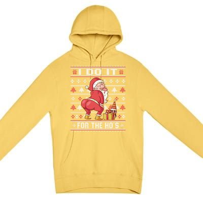 I Do It For The Hos Twerking Santa Rude Christmas Sweater Gift Premium Pullover Hoodie