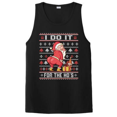 I Do It For The Hos Twerking Santa Rude Christmas Sweater Gift PosiCharge Competitor Tank