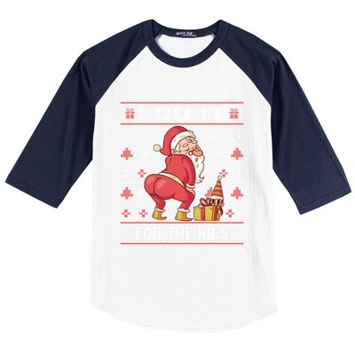 I Do It For The Hos Twerking Santa Rude Christmas Sweater Gift Baseball Sleeve Shirt